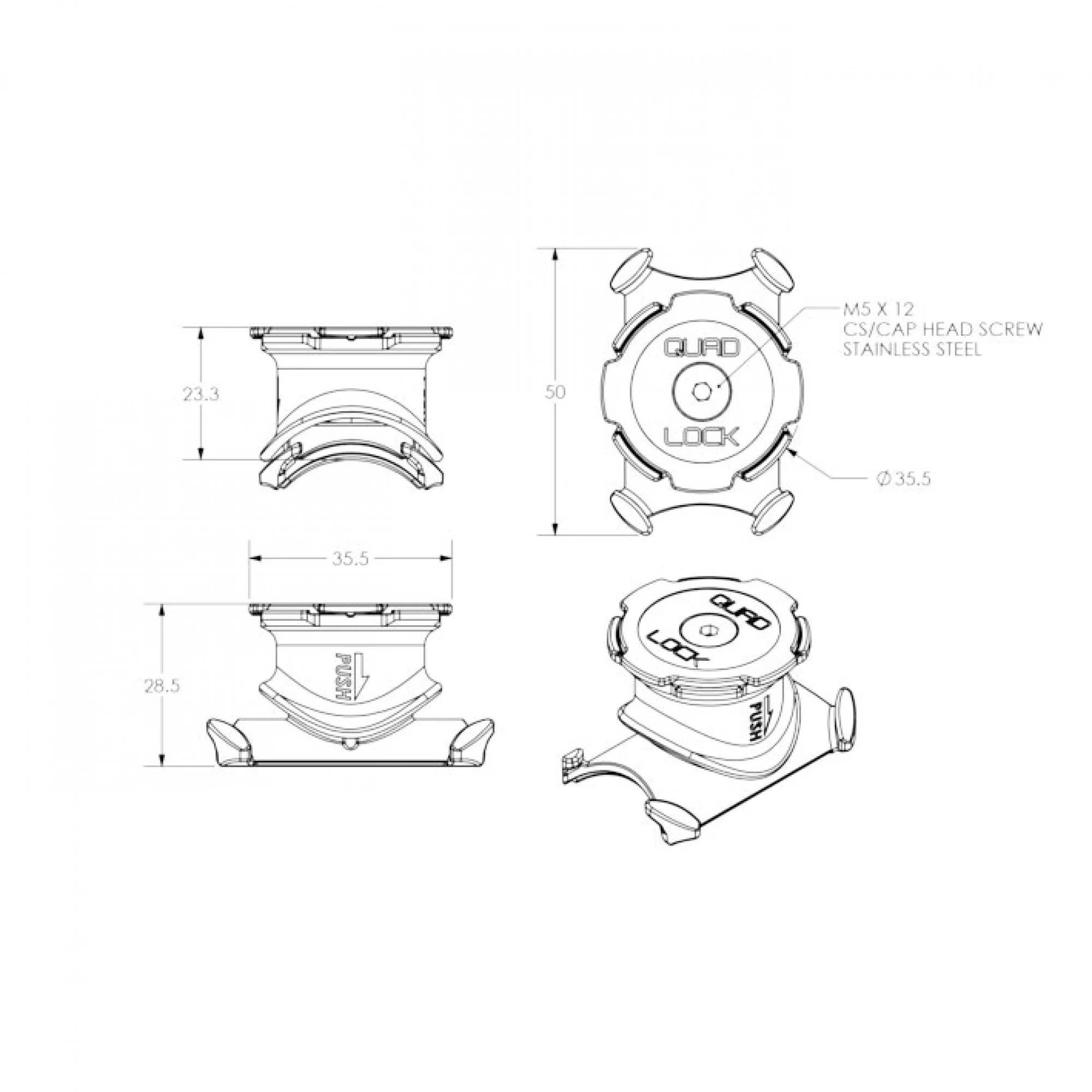 Quad Lock Handlebar/Stem Bike Mount - Image 3